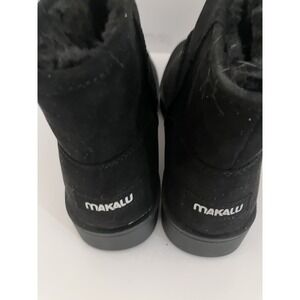 NEW Makalu Ankle Boots Sz 9 Black Faux Fur Lined Pull-On cabin core
